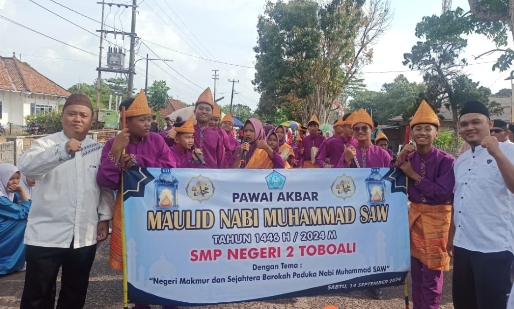 Peserta pawai Akbar Maulid Nabi tahun 1664 H Bangka Selatan